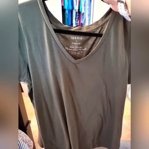 Army green short sleeve classic fit torrid tshirt